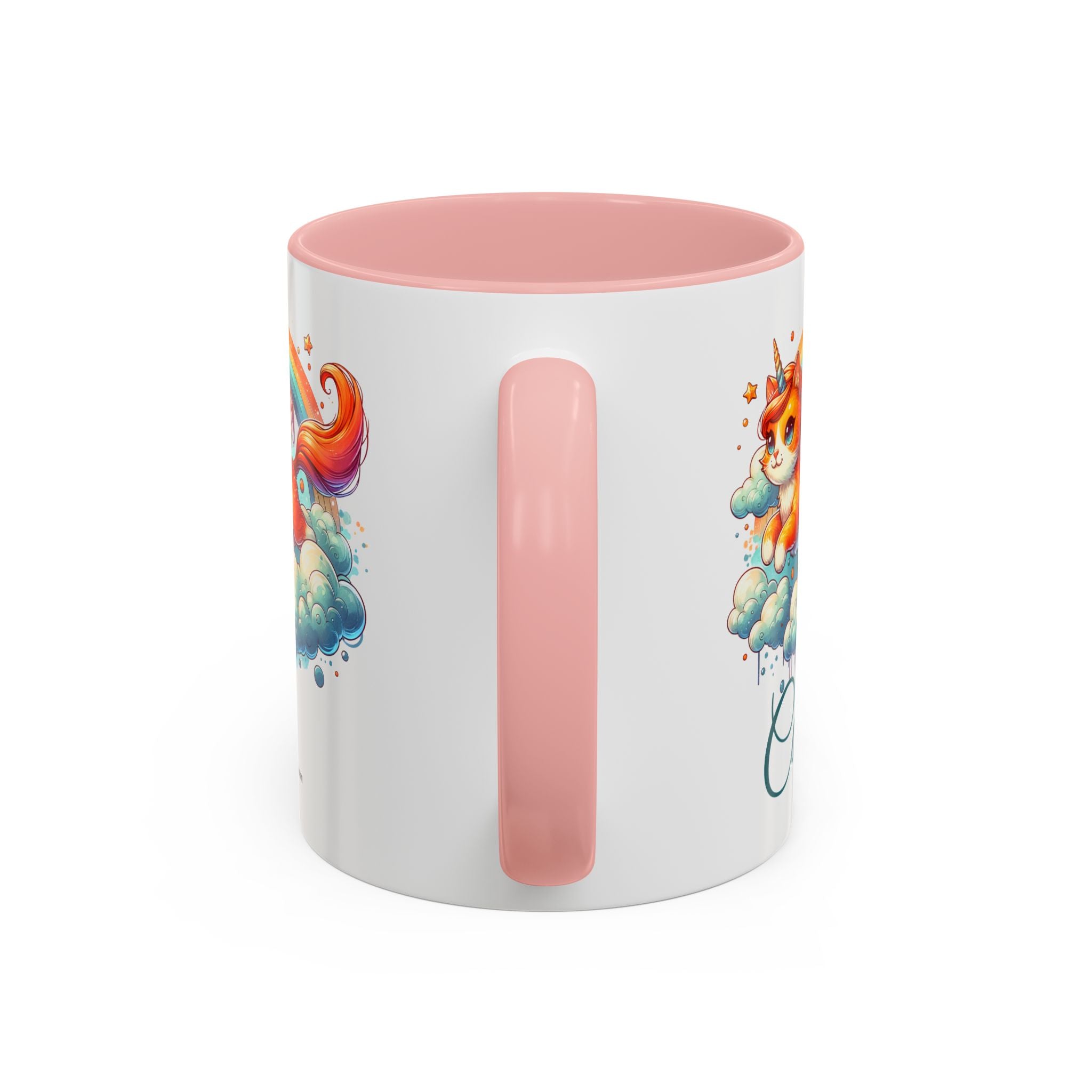 Personalized Flying Orange Unicorn Cat Coffee Mug, Orange Cat Mug