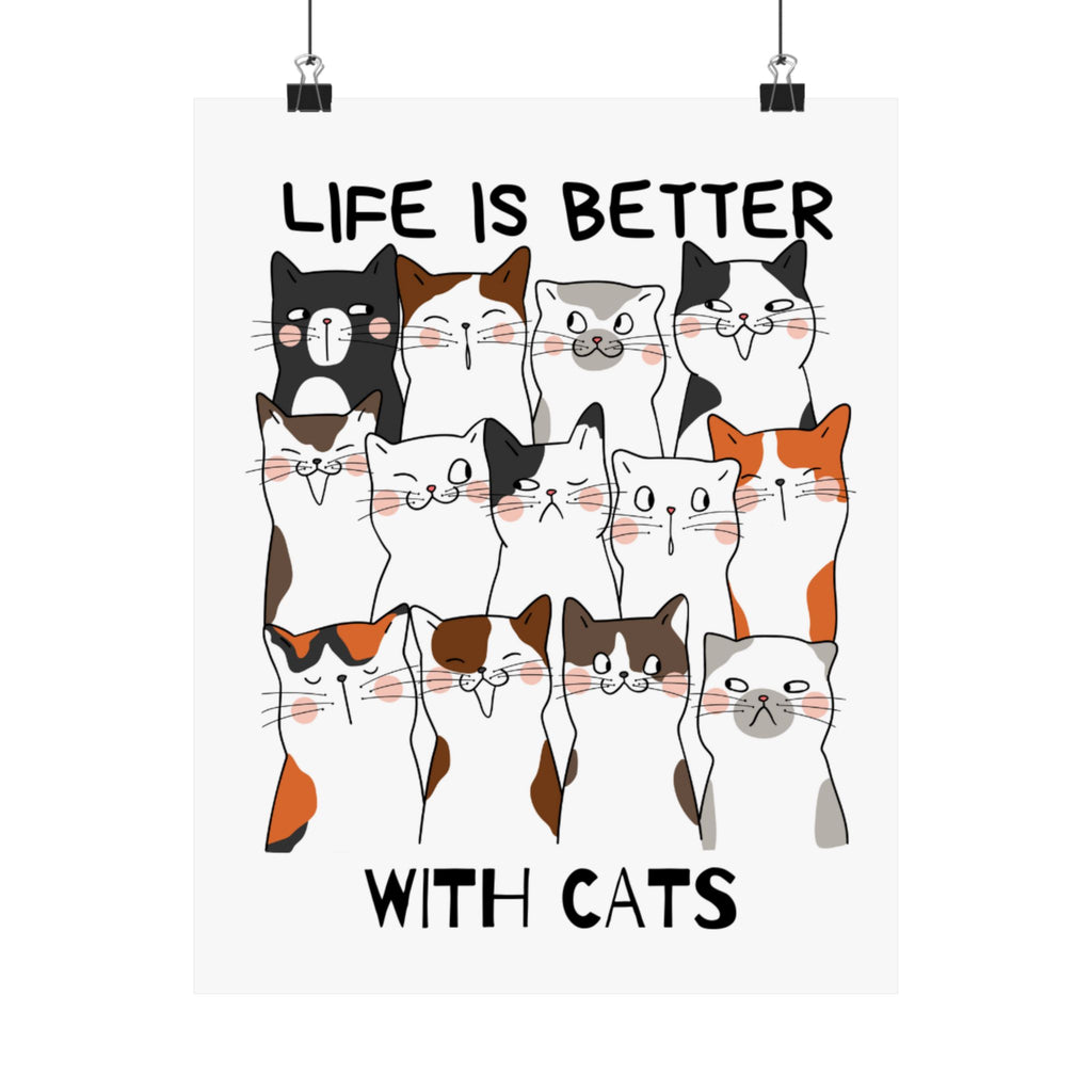 Life is Better with Cats Wall Art Print