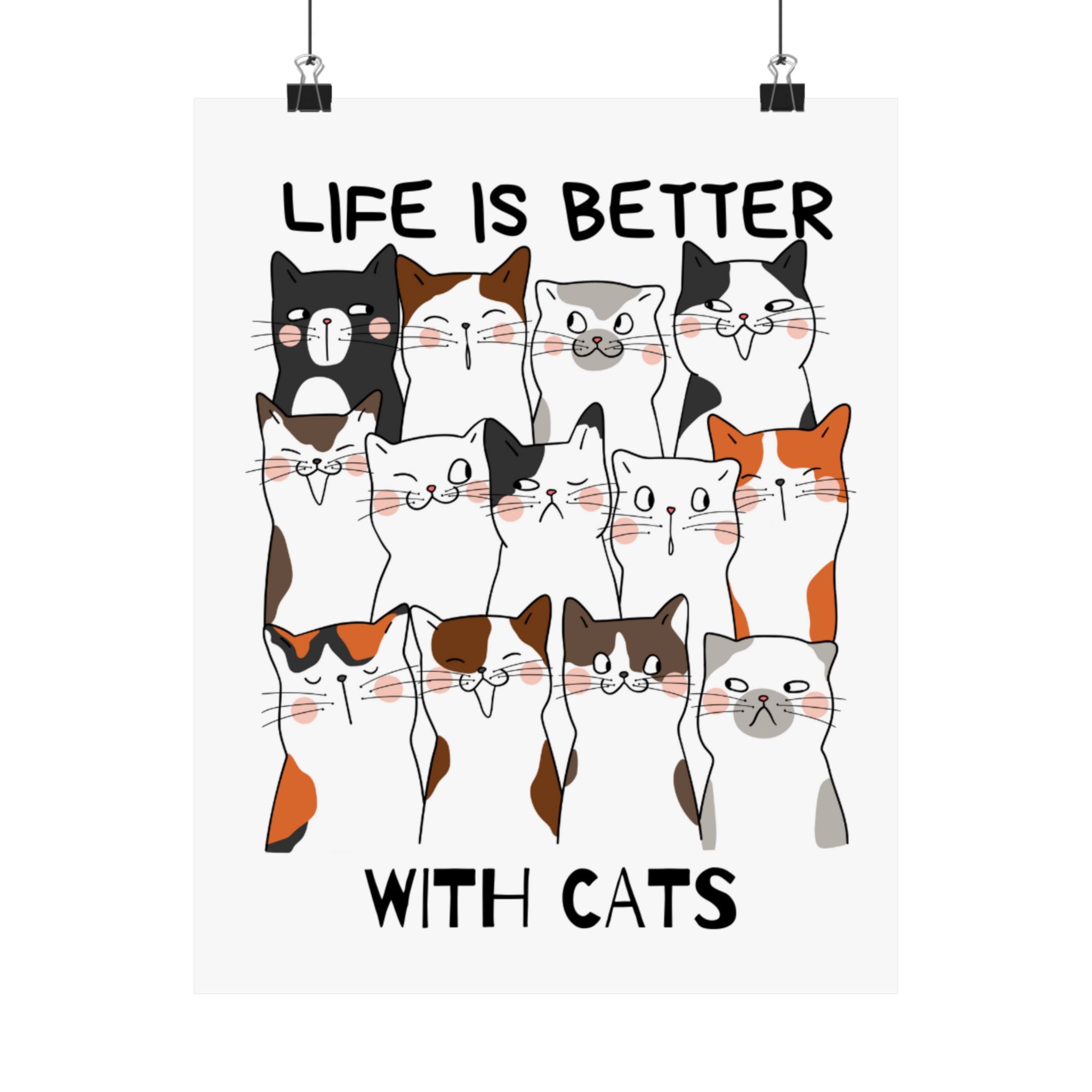 Life is Better with Cats Wall Art Print