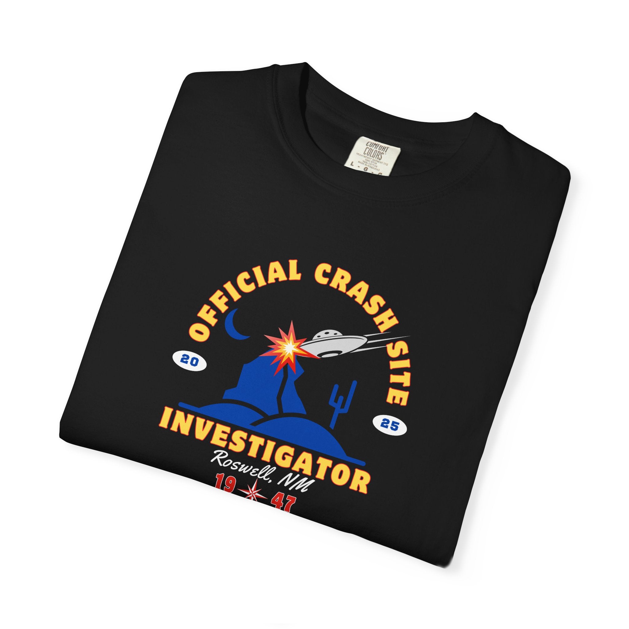 UFO Crash Site Investigator Unisex T-Shirt - Alien UFO Space Funny Tee, Extraterrestrial Sci-fi Graphic Shirt, Roswell, NM