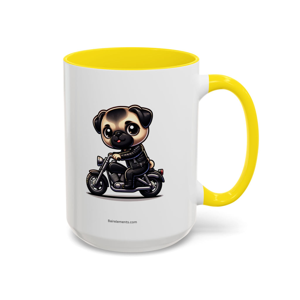 Personalized Motorcycle Pug Mug , Custom Dog Lover Coffee Cup