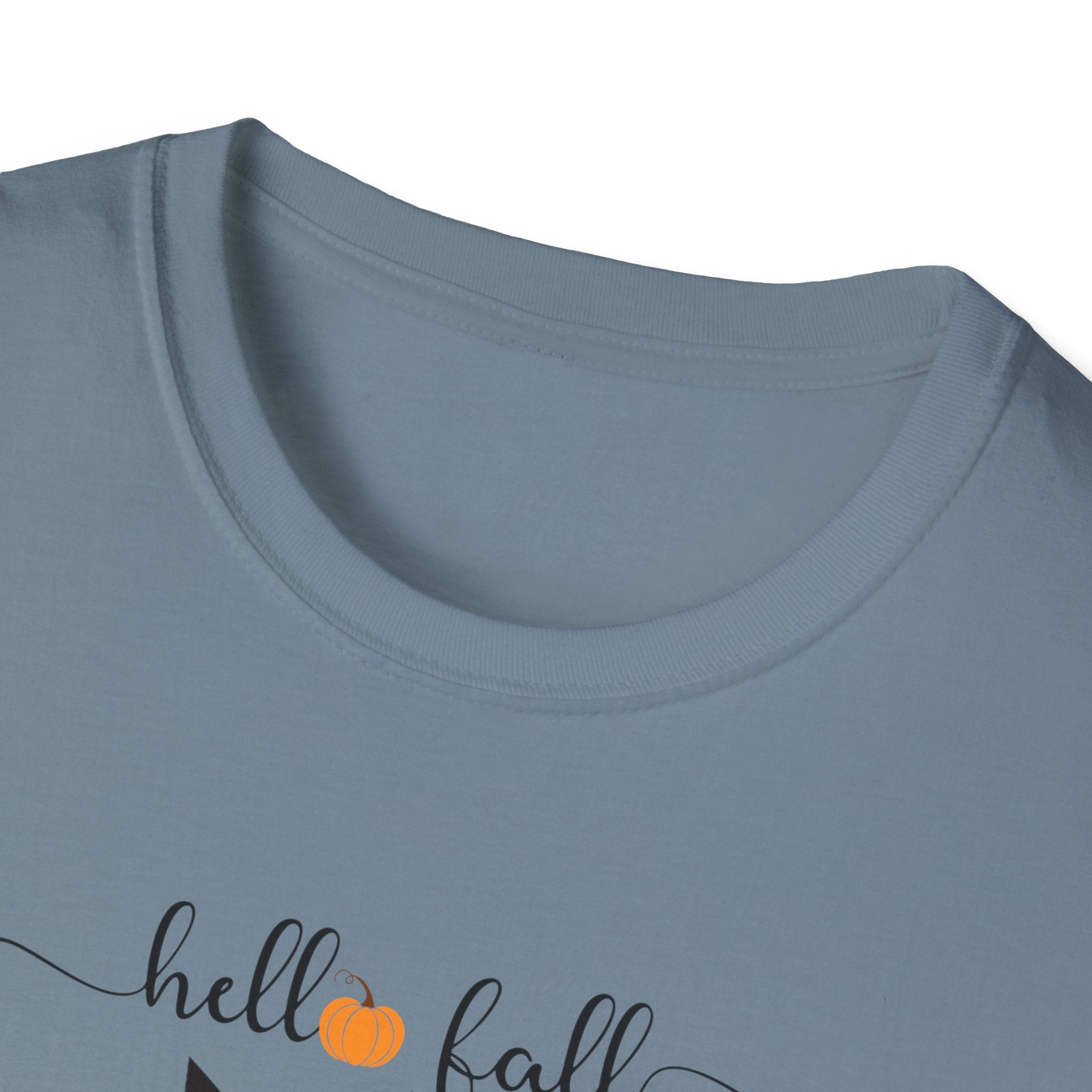 Retro Art Deco Hello Fall Cat T-Shirt, Fall Design Tee, Unisex Shirt, 60s Cat
