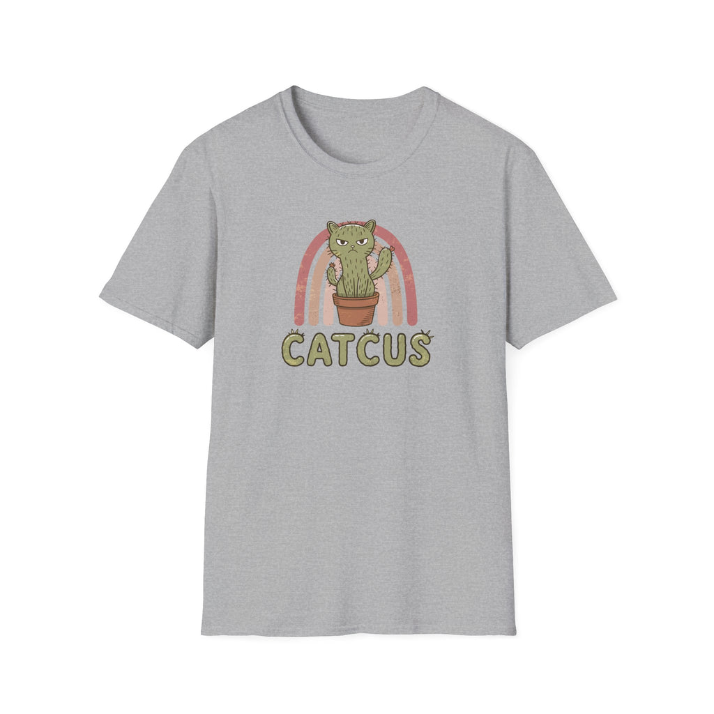 Cute Cat Cactus Unisex T-Shirt, Funny Cat Lover Gift, Plant Enthusiast Tee, Gift for Her, Quirky Humor Shirt, Summer Fashion