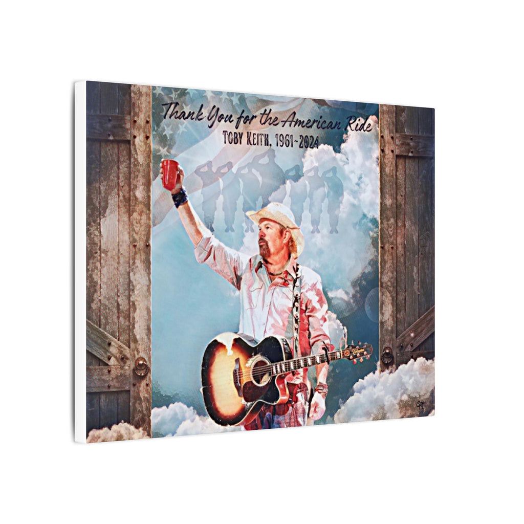 Toby Keith, Thank you for the American Ride, Original Canvas Painting , Toby Keith Wall Art