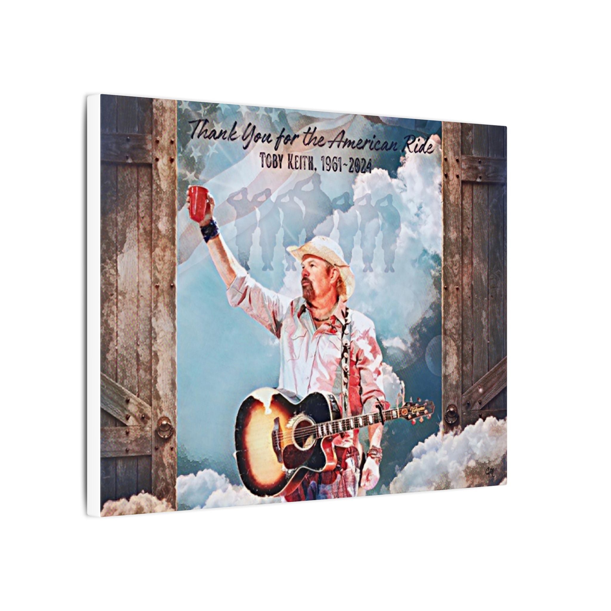 Toby Keith, Thank you for the American Ride, Original Canvas Painting , Toby Keith Wall Art