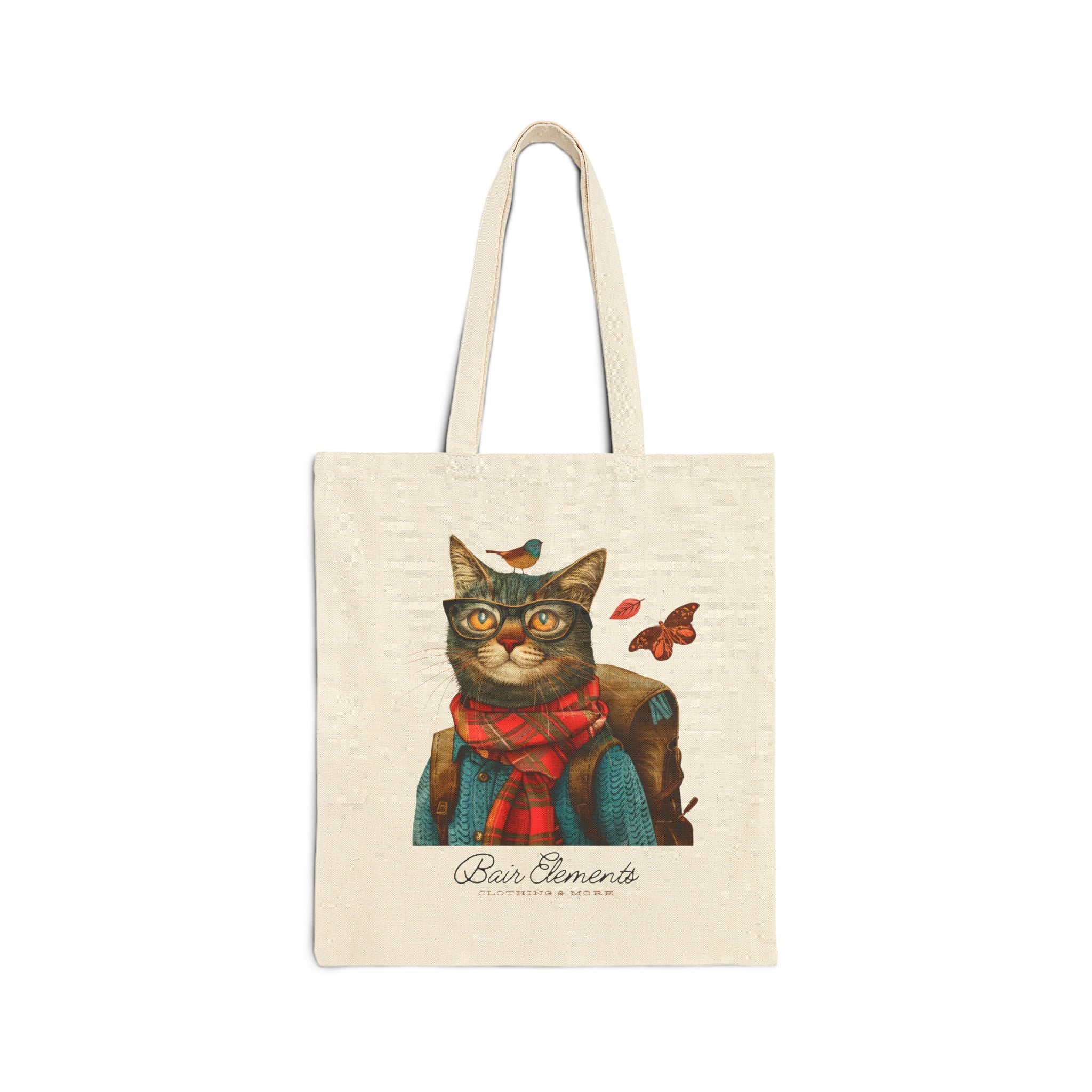 Woodland Fall Cat Heavy Canvas Shopping Tote, Cat Shopping Tote