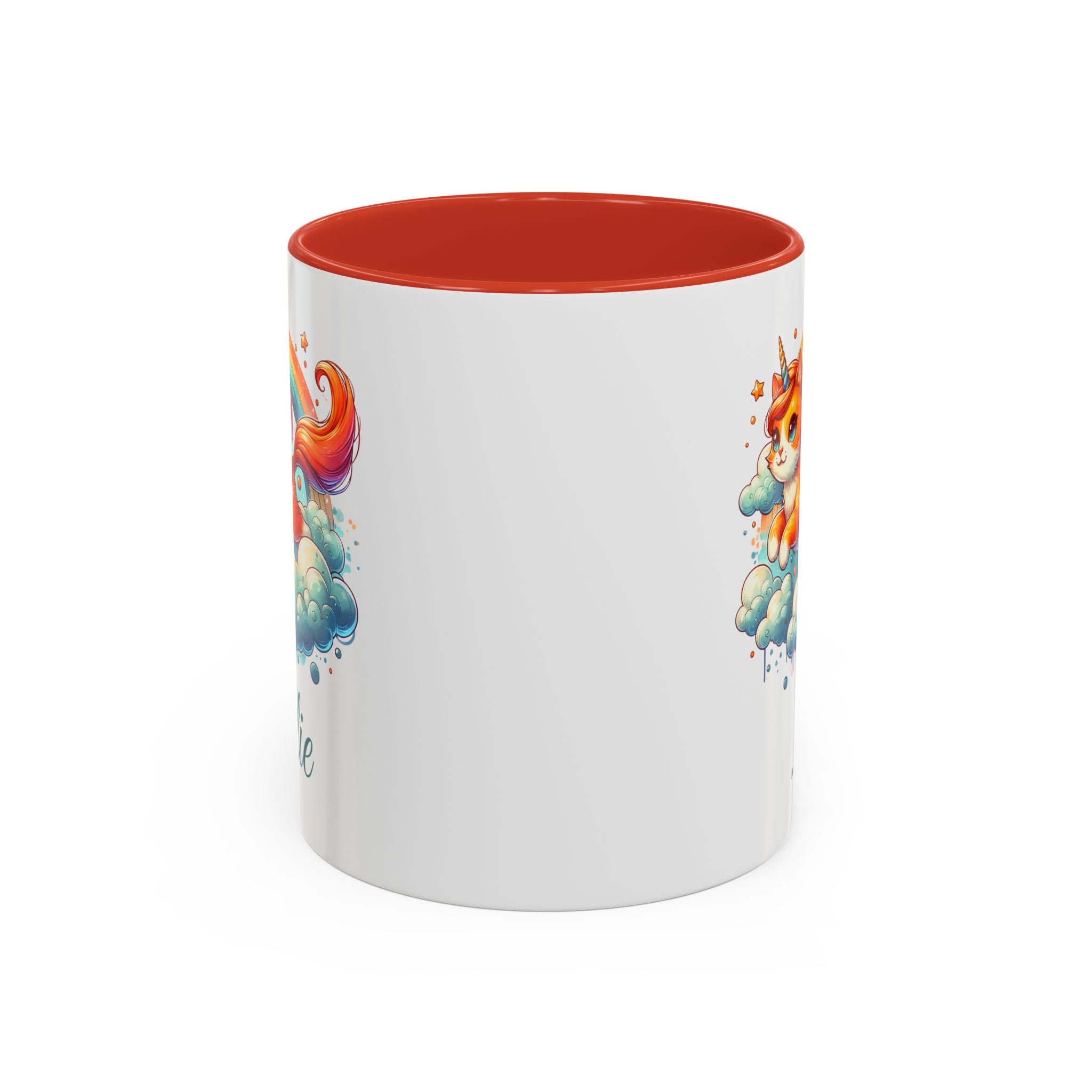 Personalized Flying Orange Unicorn Cat Coffee Mug, Orange Cat Mug