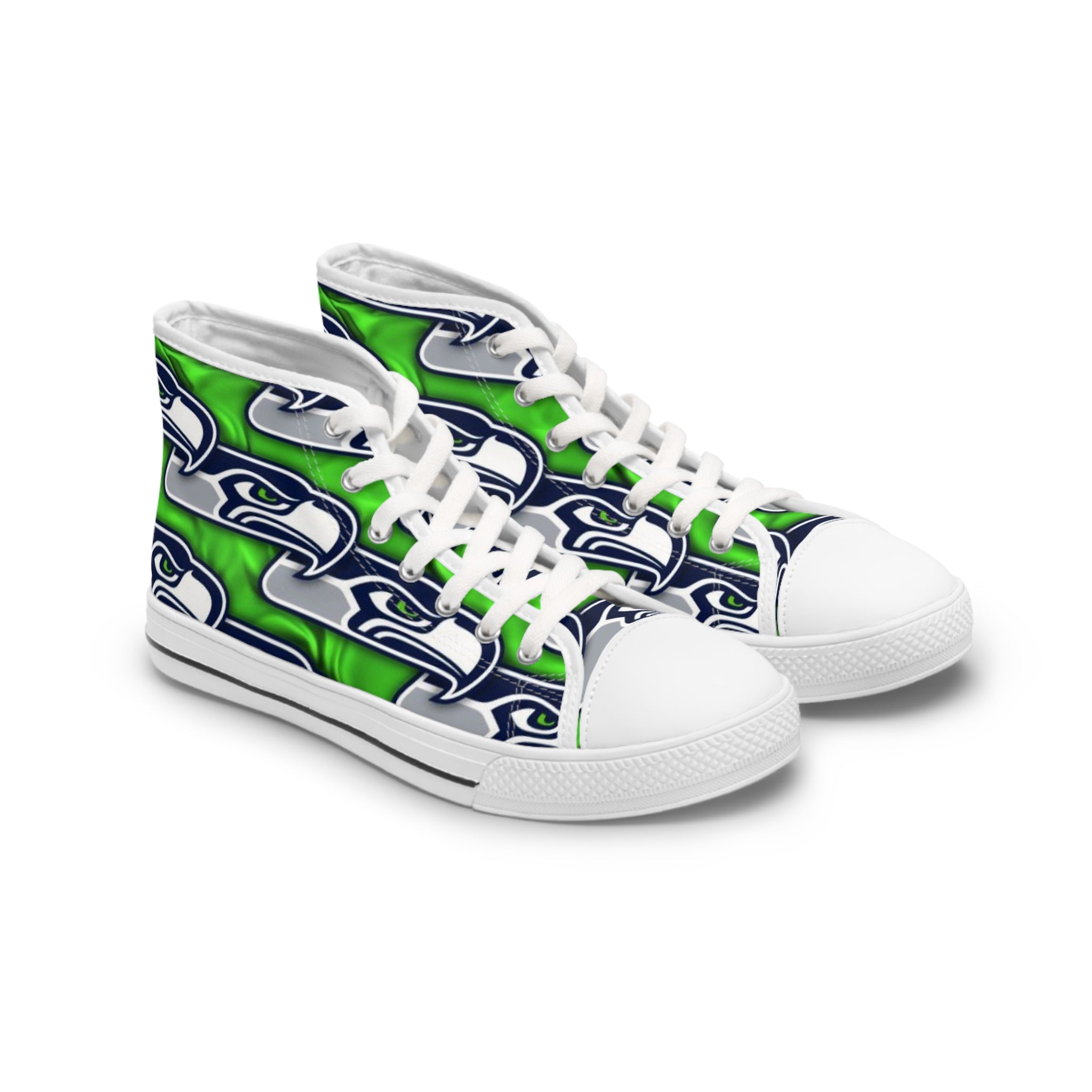 Seattle Seahawks High Top Sneakers for Women, Canvas Shoe, NFL Football Fan Gift, Sports Team Custom Shoes, Game Day Sneaker