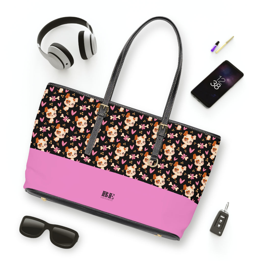 Puppy Love Leather Tote Bag, PU Leather Tote