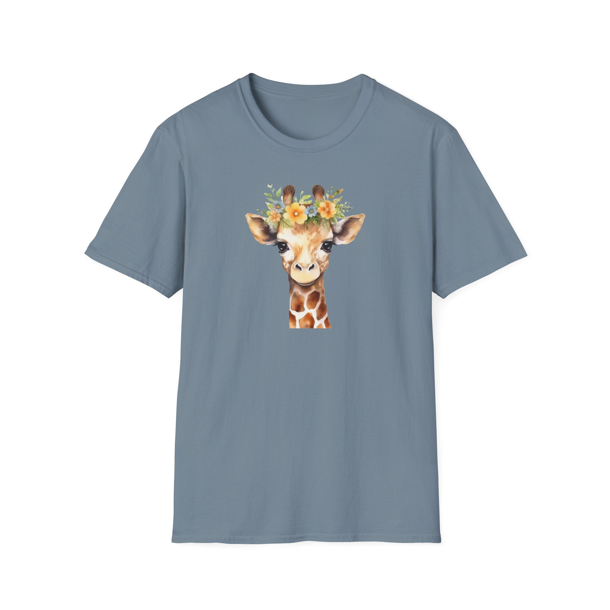Floral Giraffe T-Shirt, Cute Animal Shirt, Unisex Tee, Animal Lover Gift, Casual Wear, Summer Fashion