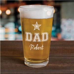 Engraved Star Beer Glass