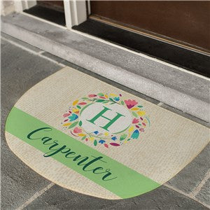 Personalized Colorful Wreath Doormat