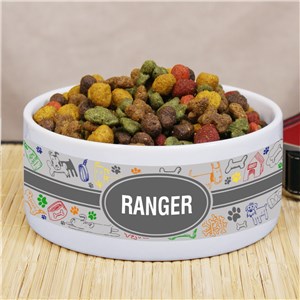 Personalized Dog Doodle Ceramic Bowl
