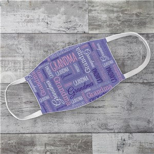 #1 NO PERS Grandma Word Art Adult Face Mask