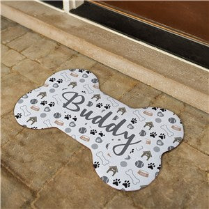 Personalized Dog Name Icons Bone Shaped Mat