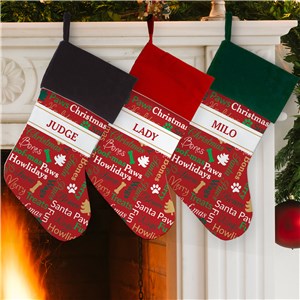 Personalized Christmas Dog Word Art Stocking