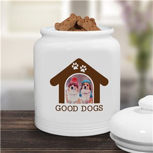 Personalized Dog House Photo Cookie Jar