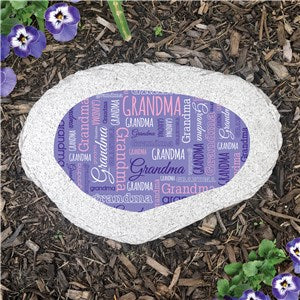 #1 NO PERS Grandma Word Art Flat Garden Stone