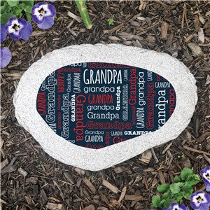 #1 NO PERS Grandpa Word Art Flat Garden Stone