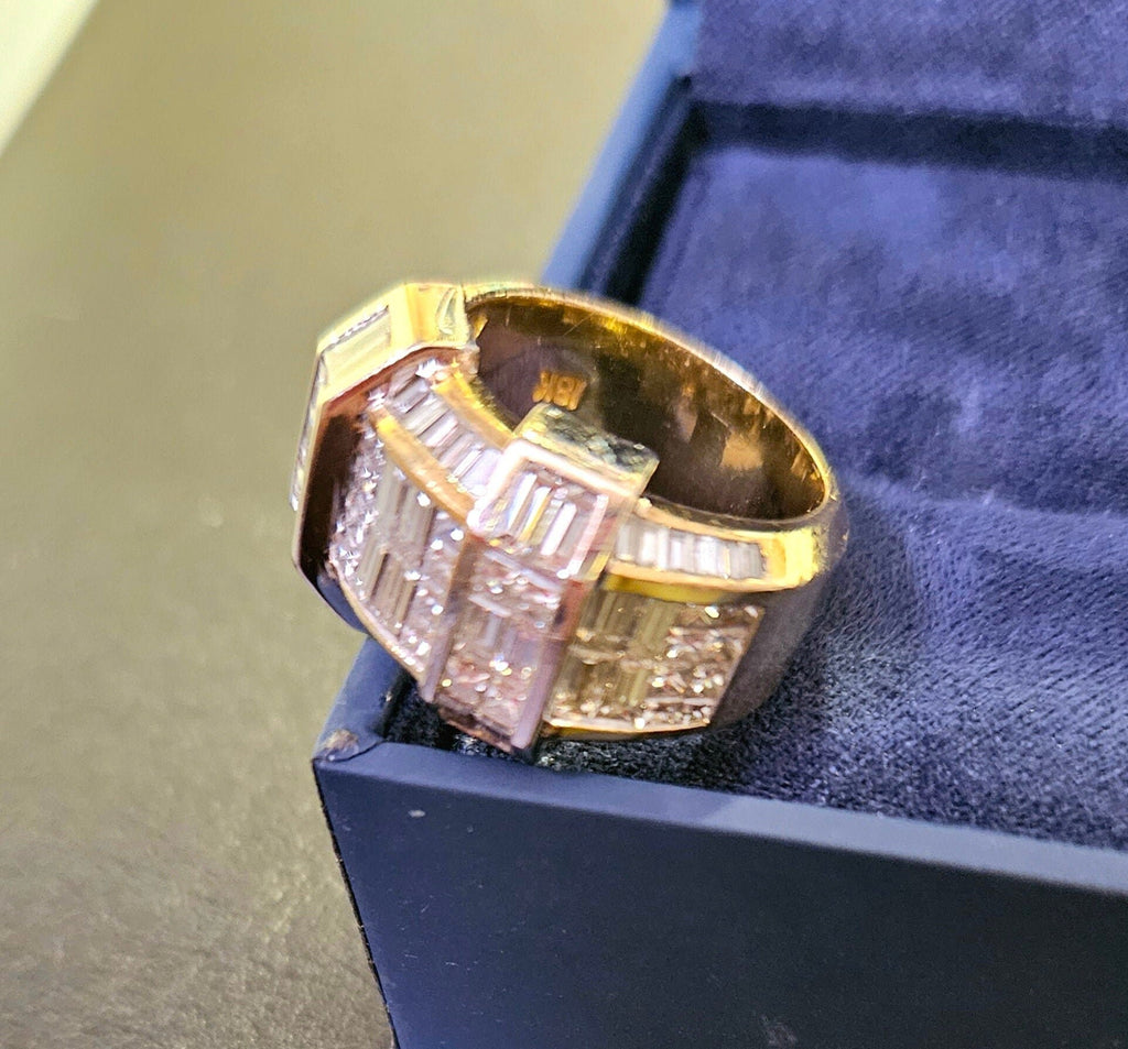 Ladies, 90 Natural Diamond Channel Ring, 18K Yellow/White Gold, Size 6, Preowned