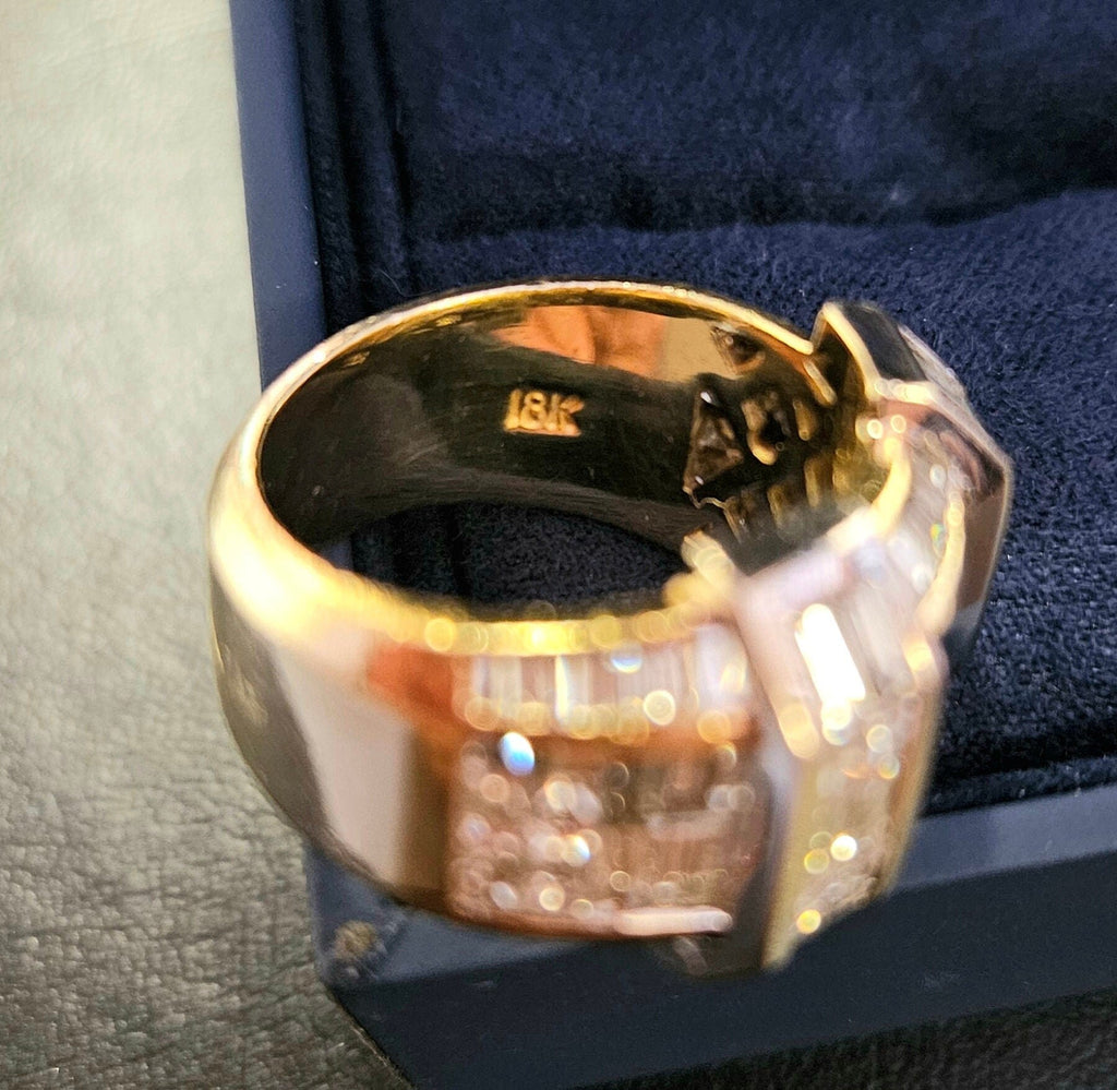 Ladies, 90 Natural Diamond Channel Ring, 18K Yellow/White Gold, Size 6, Preowned